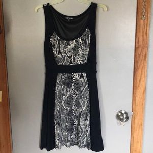 Express snakeprint/black dress.